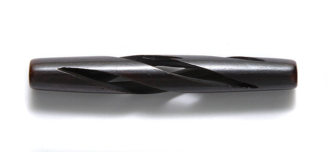 48IP158-S: India Bone Pipe 2 In Carved Swirl Dark Brown 8 Pieces