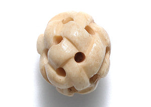 16BN153-WV: India Bone Carved Round Antique 16mm 4 Pieces