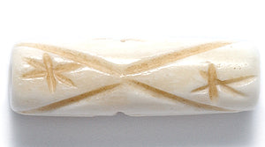 BN275-18T: Bone Carved Tube Light Tea Dyed 24mm Average 20 Pieces