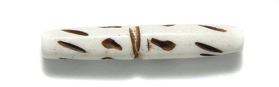36IP114-CA: India Bone Hare Pipe Carved 1.5in 12 Pieces