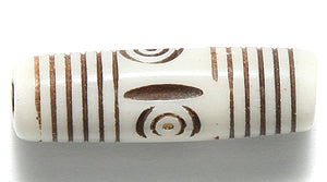 BN275-29: Bone Carved Tube With Circles/lines 8x23mm 20 Pieces