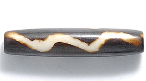 24IP158-W: India Bone Tube Dark Brown With White 1inch 25 Pieces