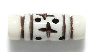 BN275-33: Bone Carved Tube With Design 8x24mm 15 Pieces