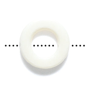 15BN201-W: Bone Ring White 15mm 4mm Thick 15 Pieces