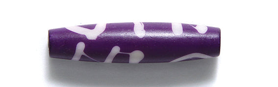 30IP198-W: India Bone Tube Purple With White 1.25inch 15 Pieces