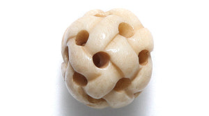 14BN153-WV: India Bone Carved Round Antique 14mm 5 Pieces