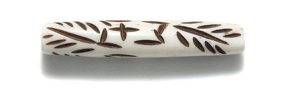 36IP114-CF: India Bone Hare Pipe Carved 1.5in 15 Pieces
