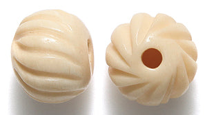 12BN153-C2: Bone Round Antique Carved 12mm 25 Pieces