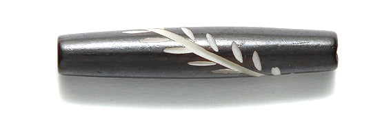 36IP109-CK: In Bone Hare Pipe Black/dark Brown With White 1.5in 12 Pieces