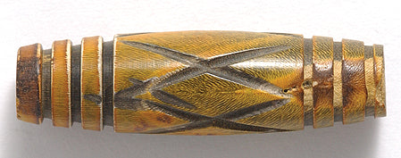 36IP253-TC: India Horn Pipe Amber Thick Carve 1.5in 10 Piece Pack