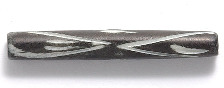 36IP109-CF: India Bone Hare Pipe Black Carved 1.5 Inch 15 Pieces