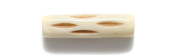 24IP153-C4: India Bone Hare Pipe Antique Carved 1in 18 Pieces