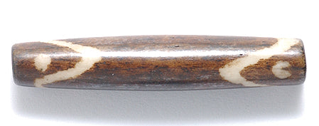 BN275-19: Bone Pipe Brown/antique 36mm Average 15 Pieces