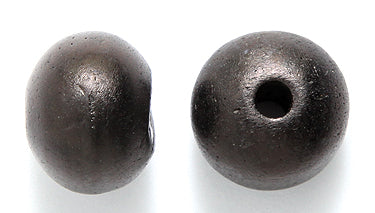 14BN109: Bone Smooth Round Black 14mm Average 25 Pieces