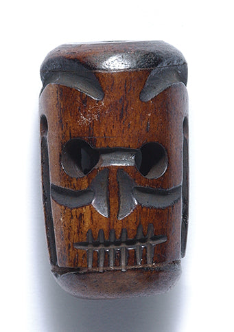 94BS156: Bone Skull Bead 1 Inch Dark 3 Pieces