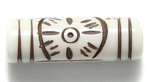 BN275-34: Bone Carved Tube With Design 8x24mm 20 Pieces