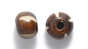 8BN155-C: India Bone Round Brown Antique Carved 8mm 50 Pieces