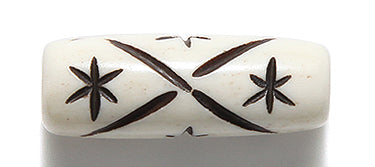BN275-18: Bone Carved Tube Black 24mm Average 20 Pieces
