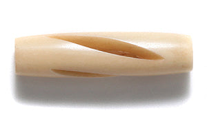 24IP153-S: India Bone Pipe 1 In Carved Swirl Antique 20 Pieces