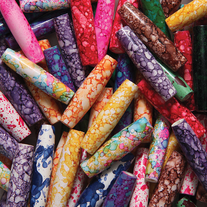 BN131: Bone Hare Pipe Mixed Marble 1 Inch 25 Pieces