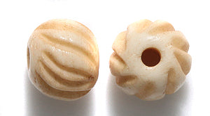 10BN153-C2: Bone Round Antique Carved 10mm 25 Pieces