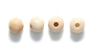 4BN153: Bone Smooth Round Tan/brown 4mm Average 200 Pieces