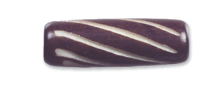 64BN109-CF: India Bone Tube Brown/black Carved 1 Inch 15 Pieces