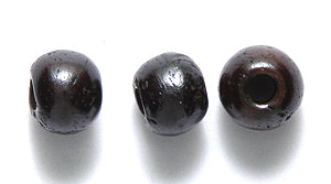 6BN158: Bone Smooth Round Dark Brown 6mm Average 100 Pieces