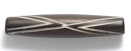 36IP109-CE: India Bone Pipe Black Carved 12 Pieces