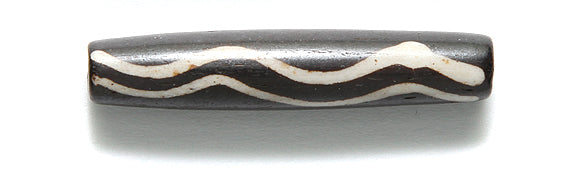 36IP109-CL: India Bone Hare Pipe Black/Brown With White 1.5inch 15 Pieces