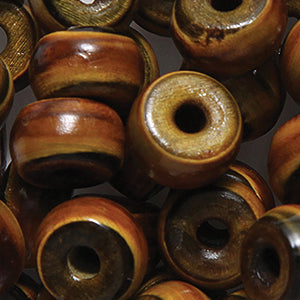 9HR153: Horn Crow Bead Burnt 6x9mm 75 Pieces