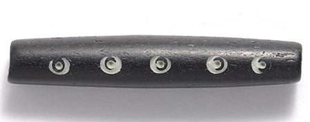 36IP109-CC: Bone Hare Pipe Black Carved 1.5inch 12 Pieces