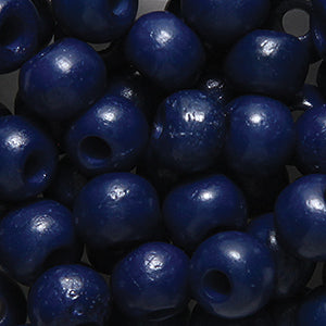 6BN176: Bone Smooth Round Dark Blue 6mm Average 125 Pieces