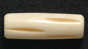 24IP153-C2: India Bone Hare Pipe Antique Thick Carve 1in 18 Pieces