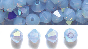82CC570: Preciosa Crystal Dia Lt Sapphire Opal AB 4mm-144PC