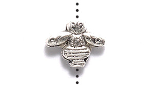 ME5432-S: Bead Stylized Bee Silver 8mm - 50PC