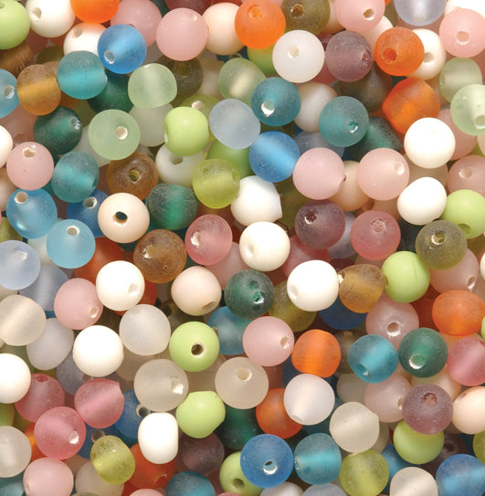 VE525-RDM: Bead Mix Rounds Matte 4-5mm - 100GM
