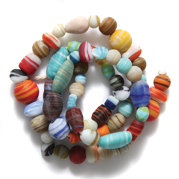 VE524-MS: Bead Mix Matte Swirl 8-20mm 24IN STR