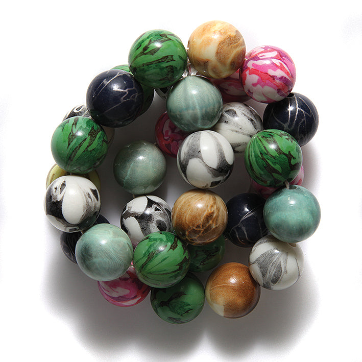 VE524-RR: Bead Mix Resin Round 20mm 24Inch St