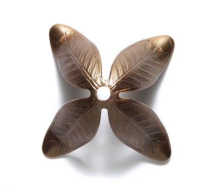 VJ1011: Vintaj Magnolia Leaf Bead Cap 14x18mm