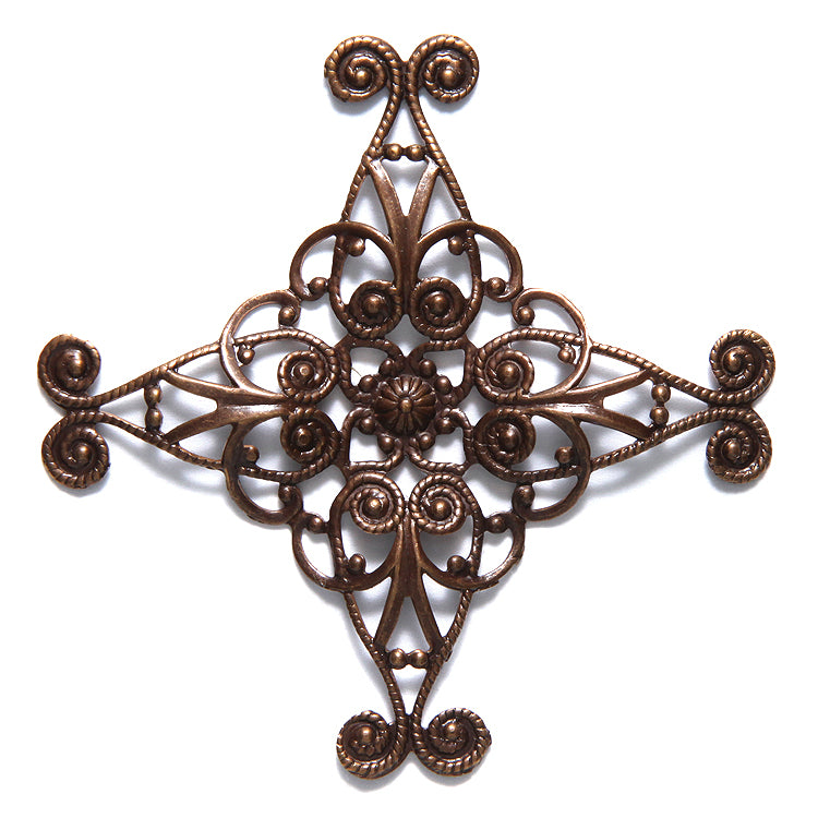 VJ3206: Vintaj Diamond Swirls Layering Filigree 60mm