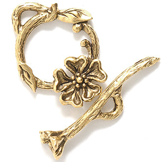 PW3286-AG: Toggle Dogwood FL Ant Gold 22mm