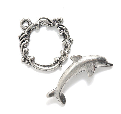 PW9930-S: Dolphin Toggle Ant Pewter 18mm - 1SE