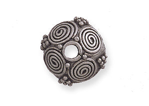 PW623-S: Bead Cap w/Spiral Design Ant Pewter 5x10mm 1PC