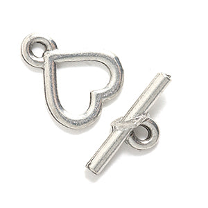 PW3288-S: Toggle Heart Ant Pewter 14mm
