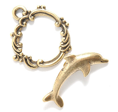 PW9930-AG: Dolphin Toggle Ant Gold 18mm