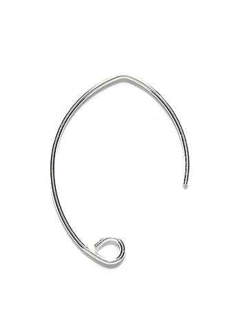 SS6457: Earwire 24mm V Shape .76mm Wire Sterling - 10PR