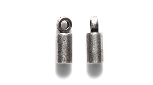 FI161-3AS: Cord End Loop 3x8mm ANT Silver 2mm ID-6PC