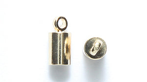 FI161-4G: Cord End Loop 4x8mm 3mmID Gold PLT - 4PPK