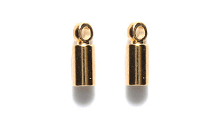 FI161-3G: Cord End Loop 3x8mm Gold 2mm ID-6PC